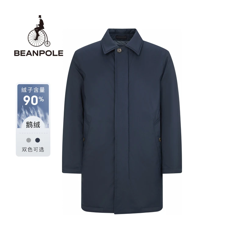 BEANPOLE冬款上新24秋冬新款男士风衣型中长鹅绒羽绒服BC4X30CD4