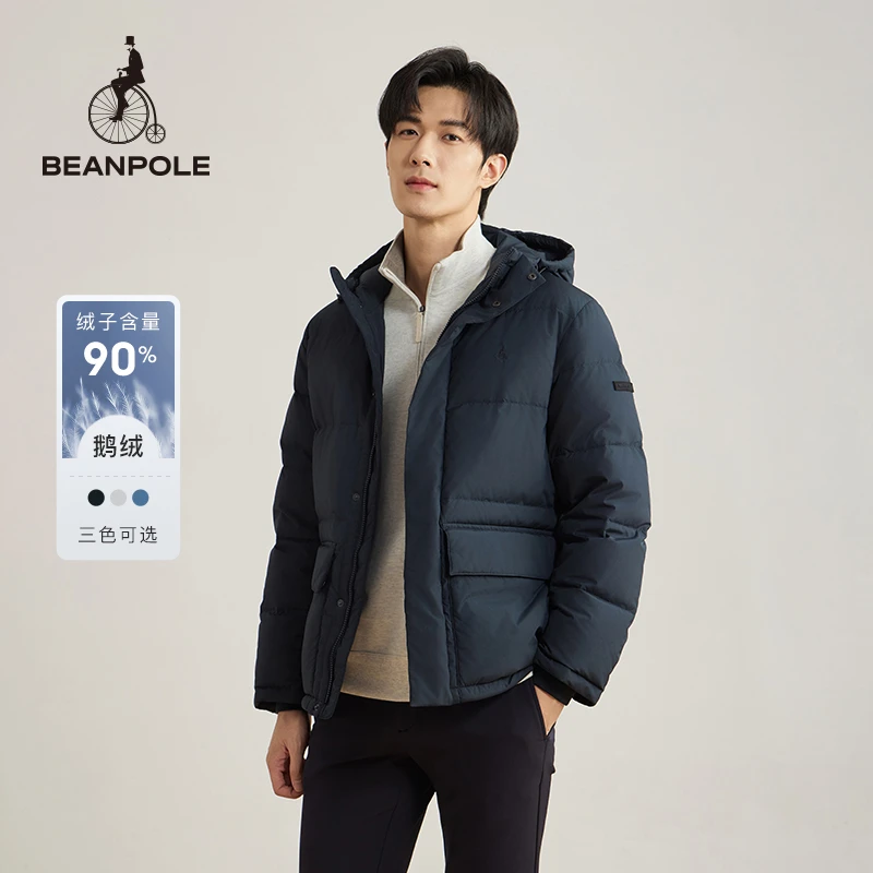 BEANPOLE【90%绒子】24秋冬新款男士加厚连帽鹅绒羽绒服BC4X38Z07