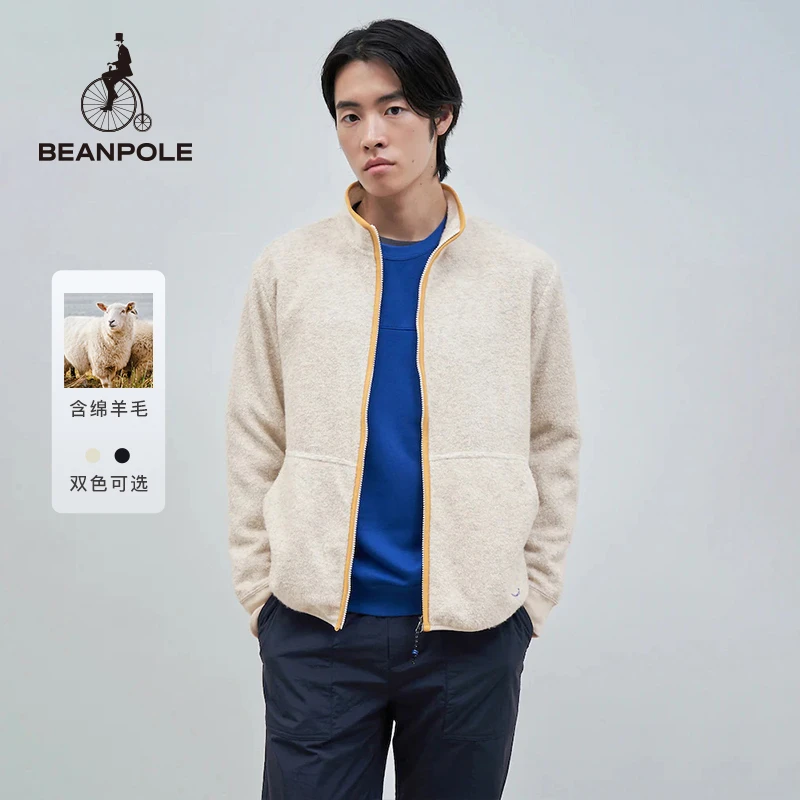 BEANPOLE【雅丹风】24秋冬男款绵羊毛混纺摇粒绒保暖外套BC4X41NA2