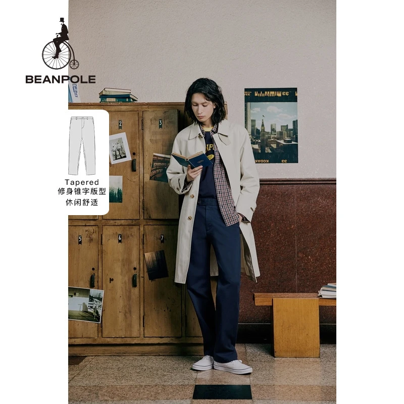 BEANPOLE滨波 23春秋新男士基础休闲DOBBY修身锥形裤BC3121C11