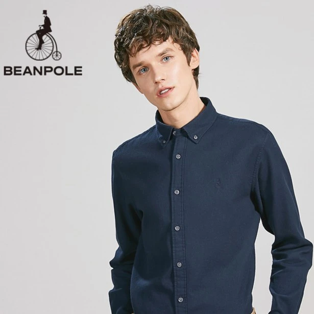 BEANPOLE滨波 春秋男商务老钱风棉休闲华夫格长袖衬衫BC1964Z02