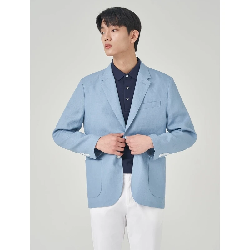 BEANPOLE滨波 23夏季新男天蓝多巴胺穿搭老钱风西装单西BC3311C15