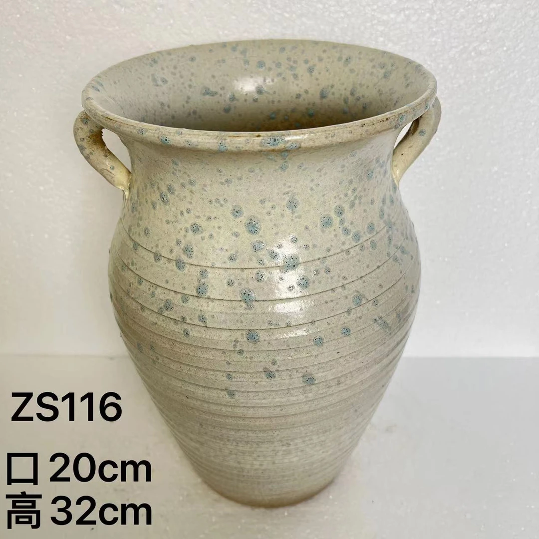 ZS116 特大花盆双耳大法师大老桩多肉花盆绿植粗陶大花盆烧制人工