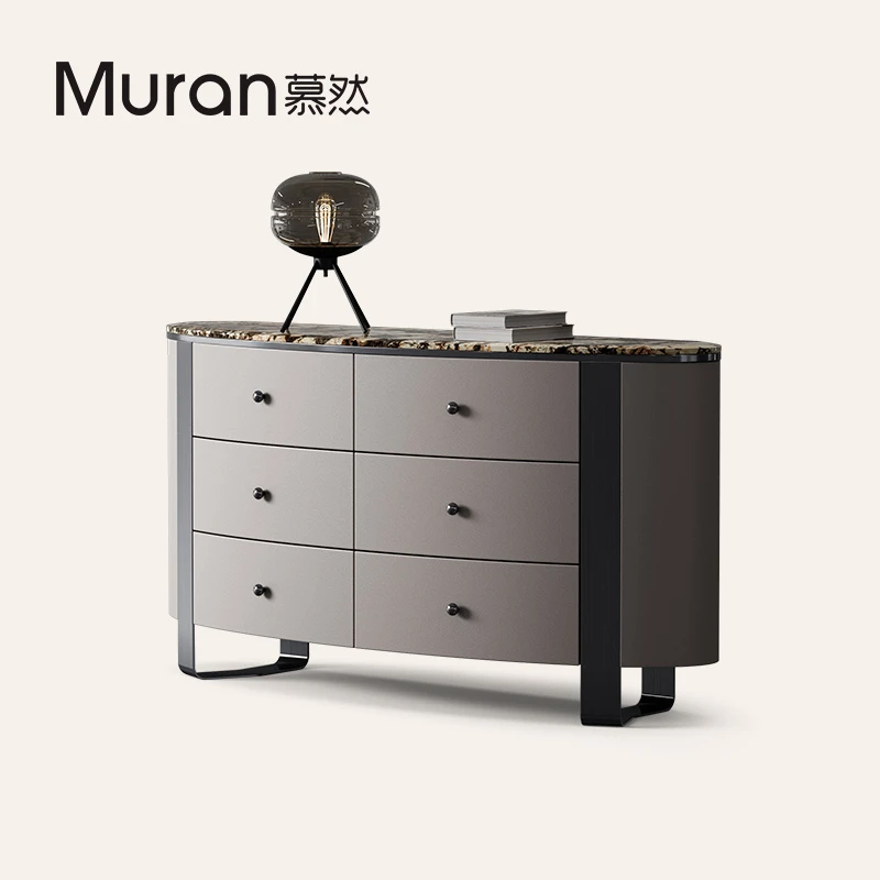 【H107】Muran慕然大理石餐边柜天然高档客厅斗柜一体靠墙储物柜