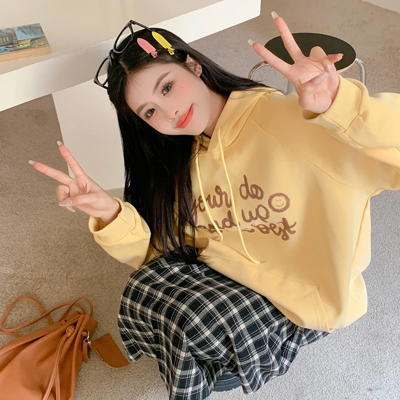 秋季胖MM韩版宽松型连帽卫衣