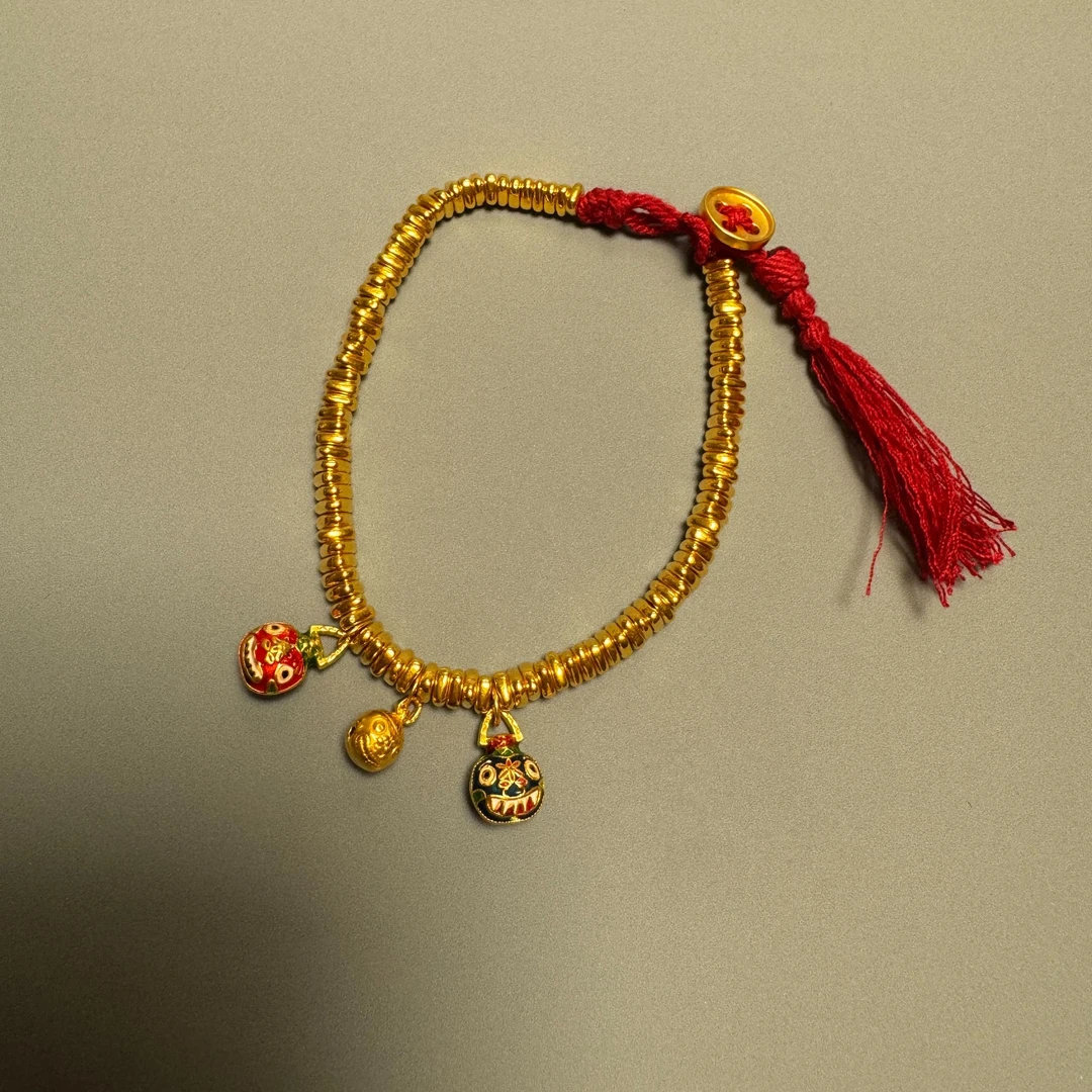 【甄芝系列】足金 吞金兽盘缠手绳