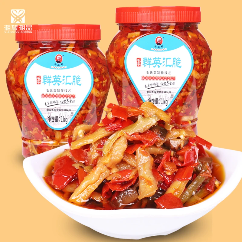 韶山味道汤妈妈毛家饭店群英汇脆1000克香辣爽脆开味酱腌菜下饭菜