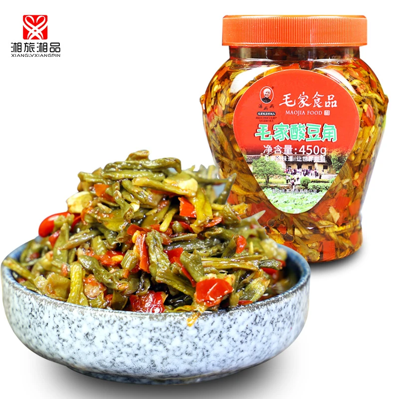 汤妈妈韶山毛家酸豆角450克瓶装开味下饭菜湖南豇豆酸辣拌饭咸菜