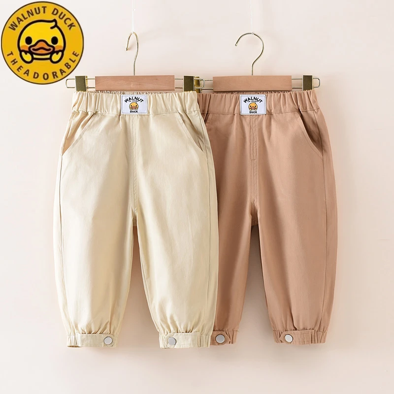小黄鸭春夏季薄款2024新款休闲工装裤休闲长裤宝宝运动束脚长裤潮