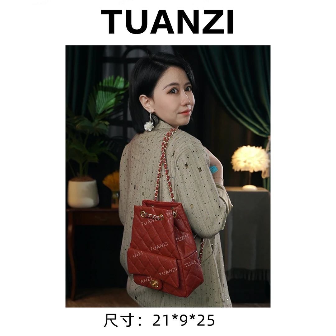 【高端玩家】新款时尚腋下头层皮水桶包XKY-10048-安可拉红色