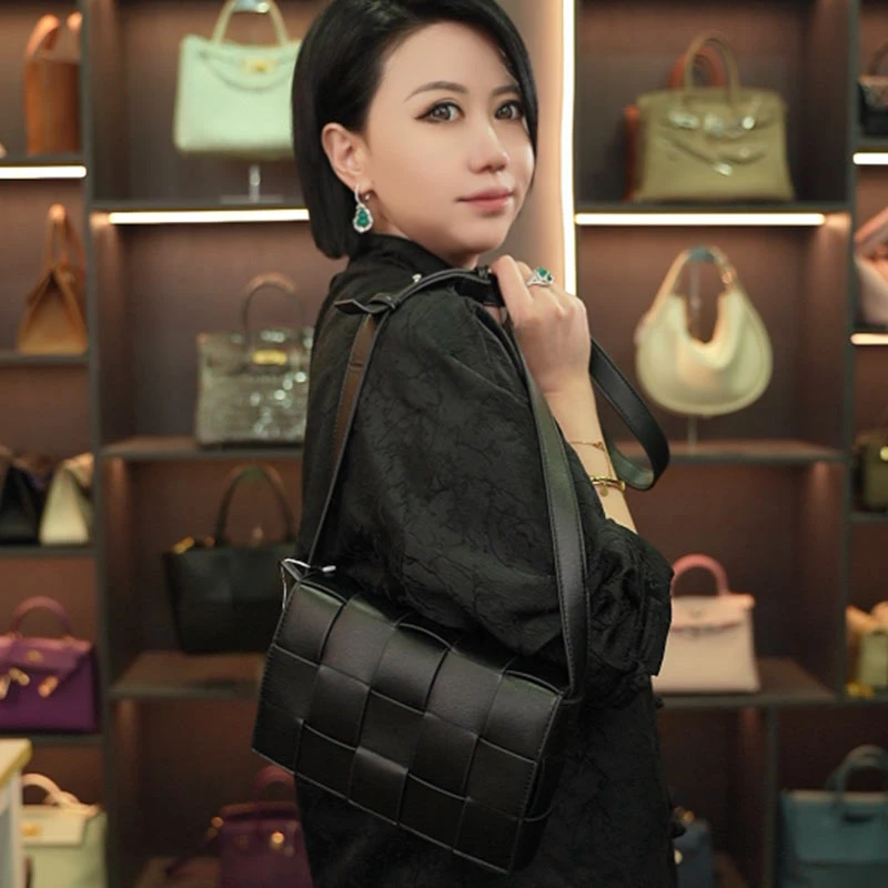 【23cm】手提斜挎腋下TUAN′ZI定制真皮女包XKY-6603-黑色