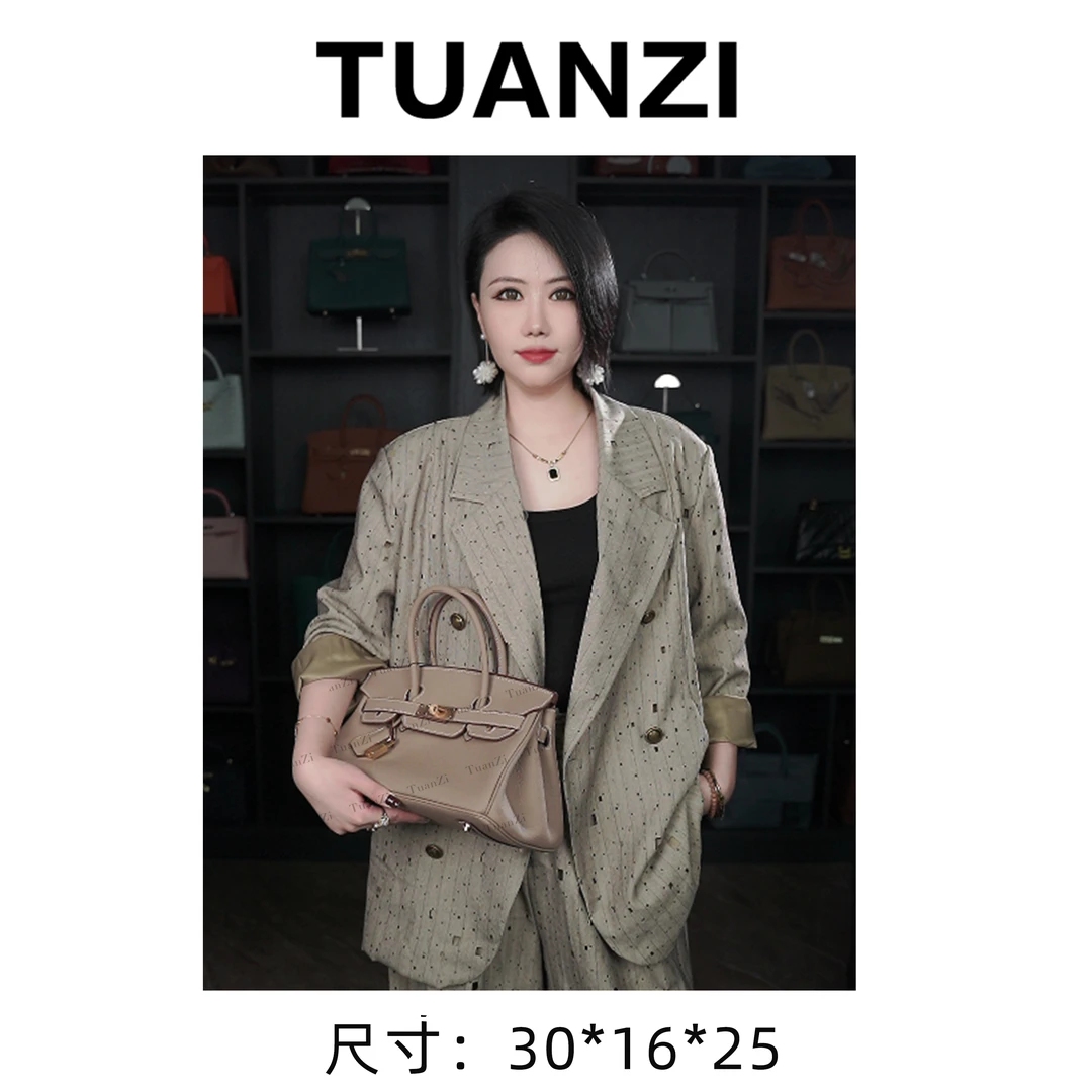 【高端玩家】大马中古铂30shouder头层手工牛皮女包 XKY-10022-浅灰