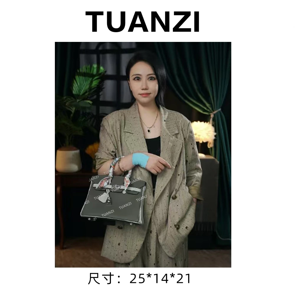 【限●定】大马SO拼色铂25尺寸头层Togo牛皮女包 XKY-3973-灰拼色