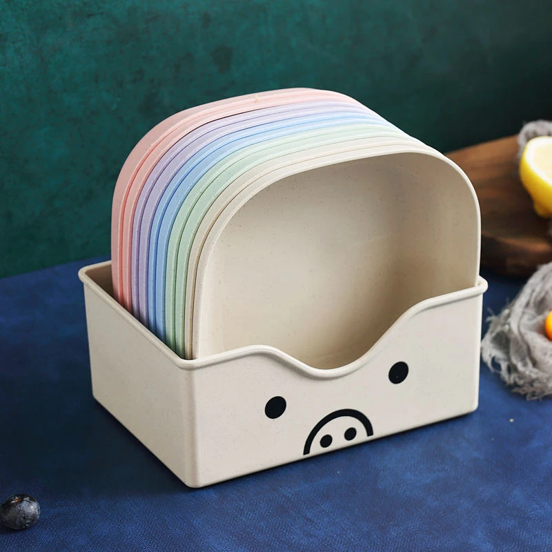 【加深】吐骨头碟子家用小吃碟垃圾盘水果盘塑料骨碟零食盘小方盘