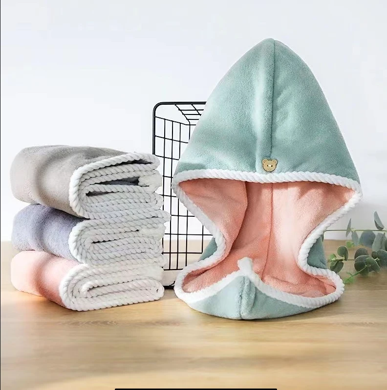 DDHY 双层加厚干发帽吸水加厚浴帽珊瑚绒超柔