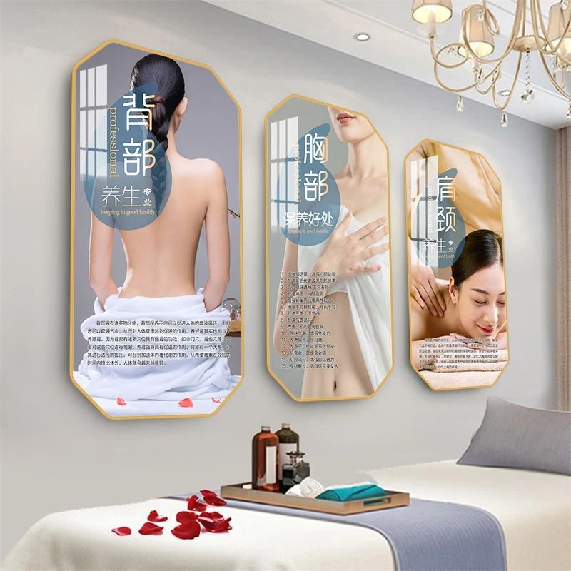 养生馆装饰画SPA美容会所挂画中医理疗宣传壁画头疗馆推拿背景墙