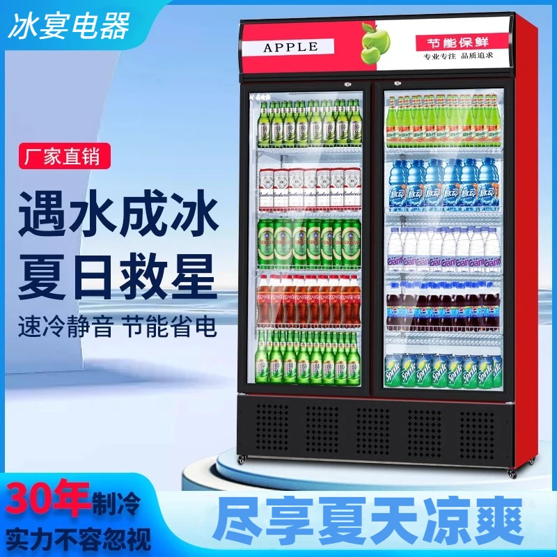 冰宴冷藏饭店单门饮料柜商用双开门冰柜冰箱超市啤酒保鲜柜立式