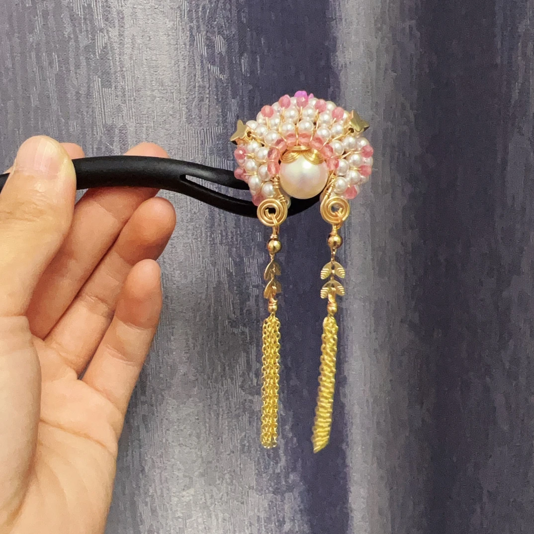 18厘米黑檀木发簪刀马旦国潮脸谱新中式国风手工气质高端轻奢百搭