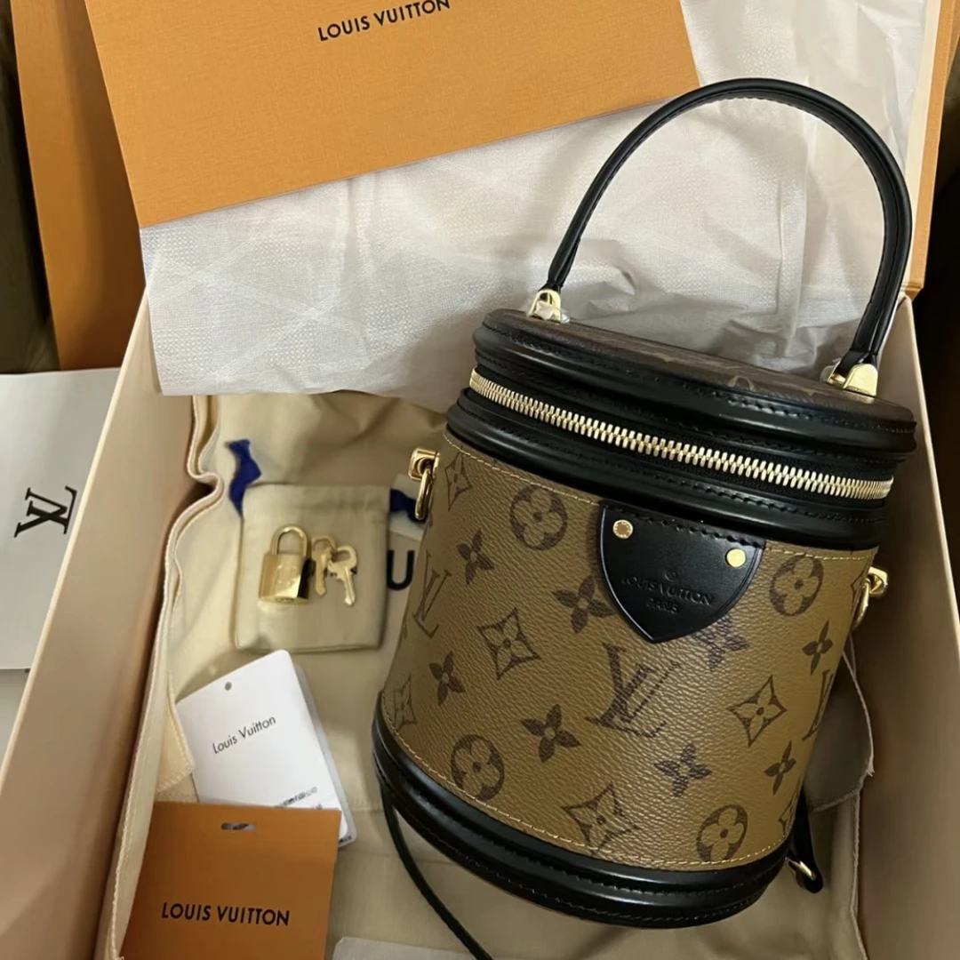 99新 LouisVuitton/路易威登 安琳/发财桶/现代款/斜挎包