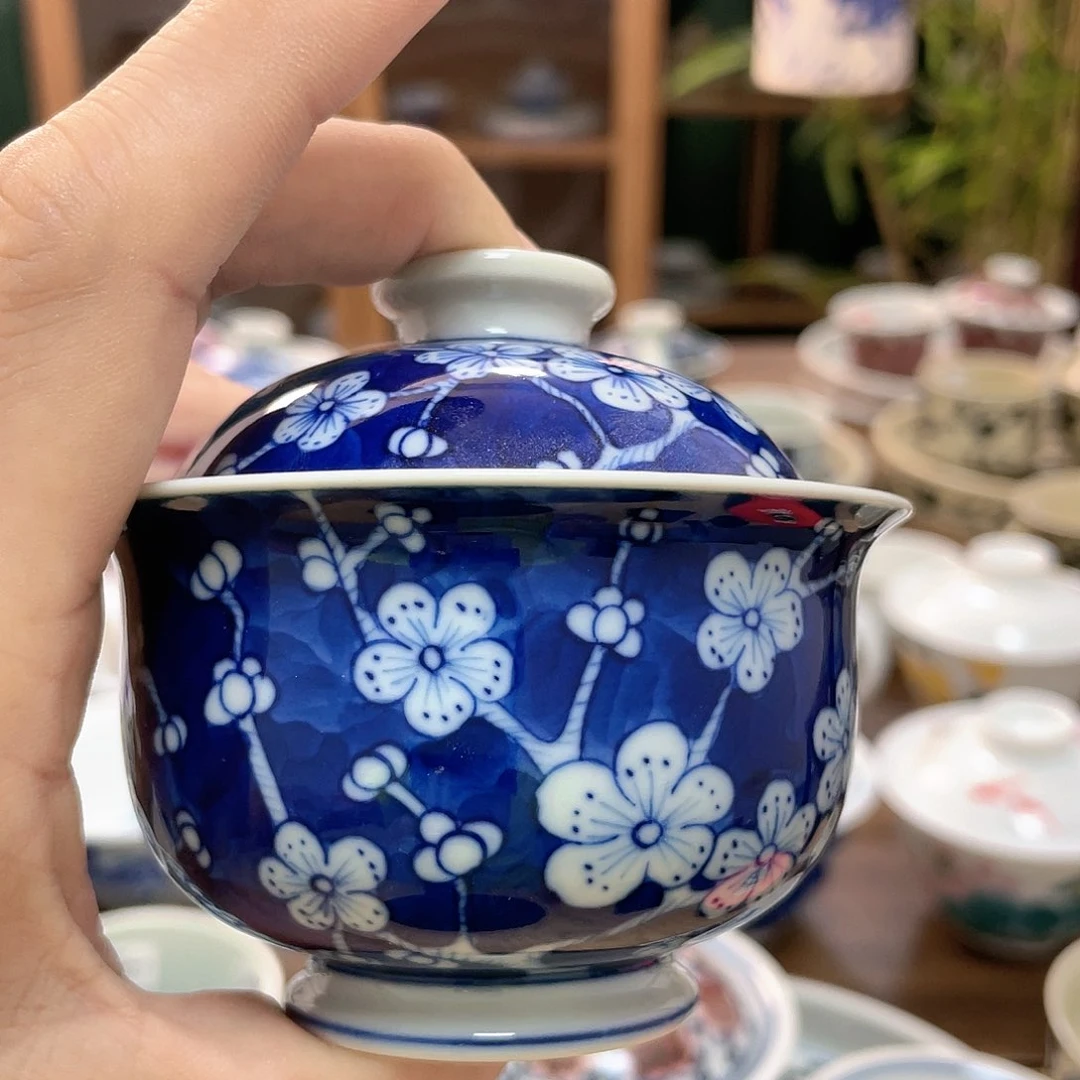 景德镇陶瓷手绘盖碗
