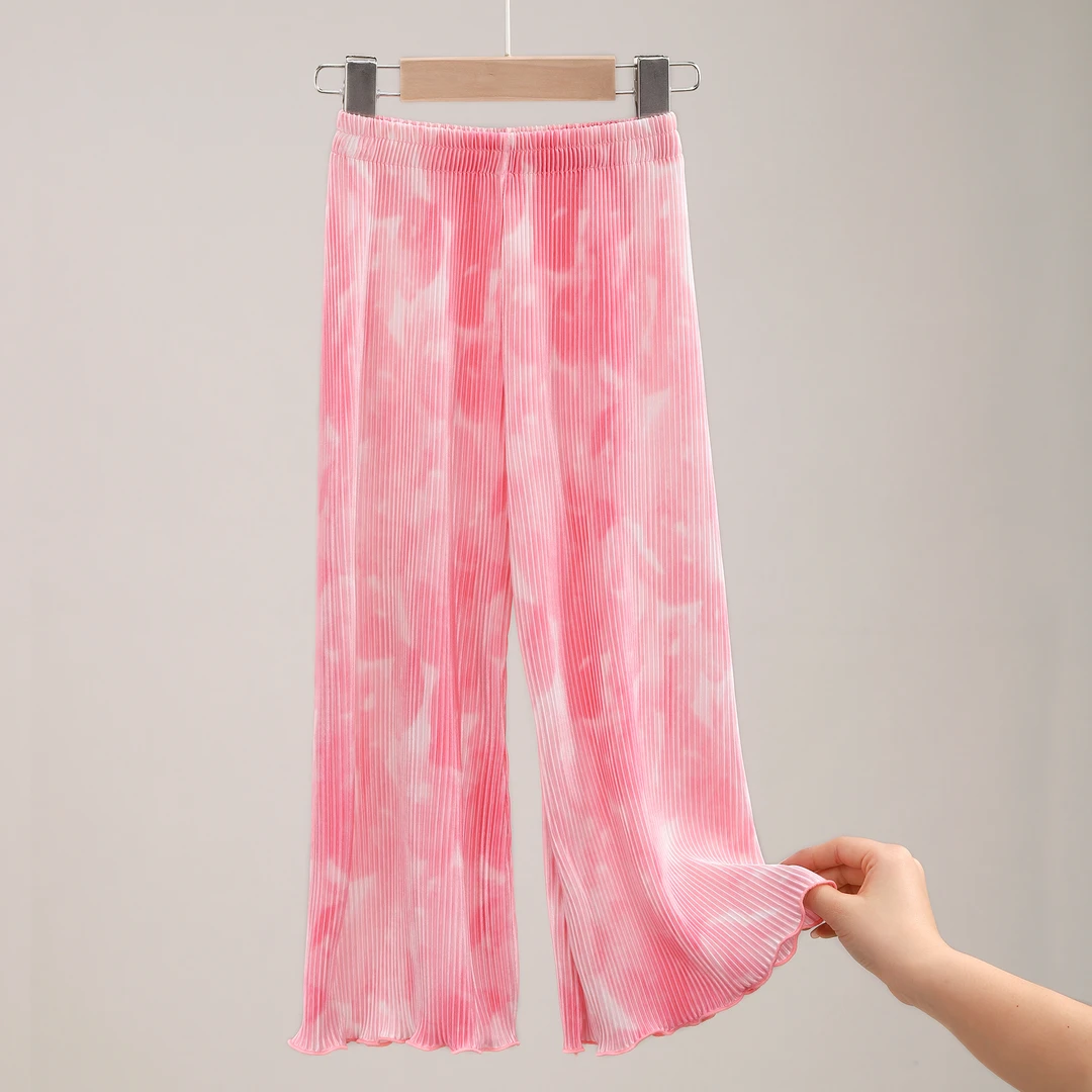 女童裤子儿童春装夏季阔腿裤大童女孩直筒显瘦垂感防蚊裤 2102