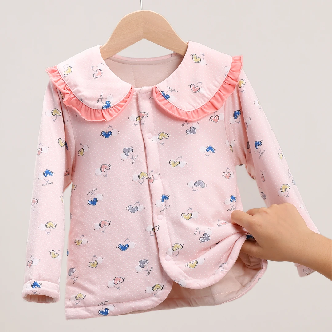 儿童棉服女童校服神器宝宝棉衣冬季婴儿外套翻领女孩棉袄 5592
