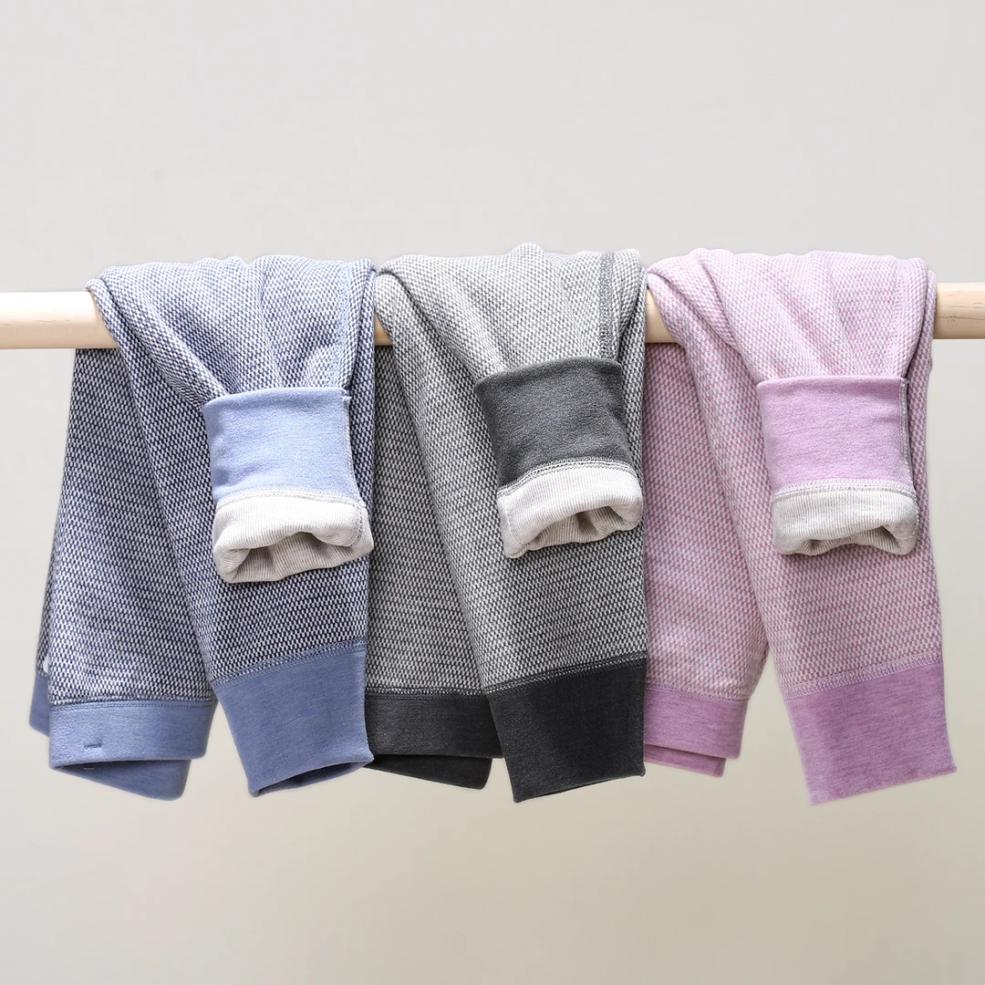 双层蚕丝羊毛玉米绒儿童保暖裤秋冬宝宝内穿中大童加绒加厚 2344