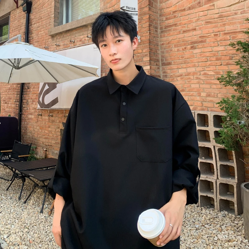 HC23417 秋季新款纯色简约休闲大码薄款休闲长袖衬衫