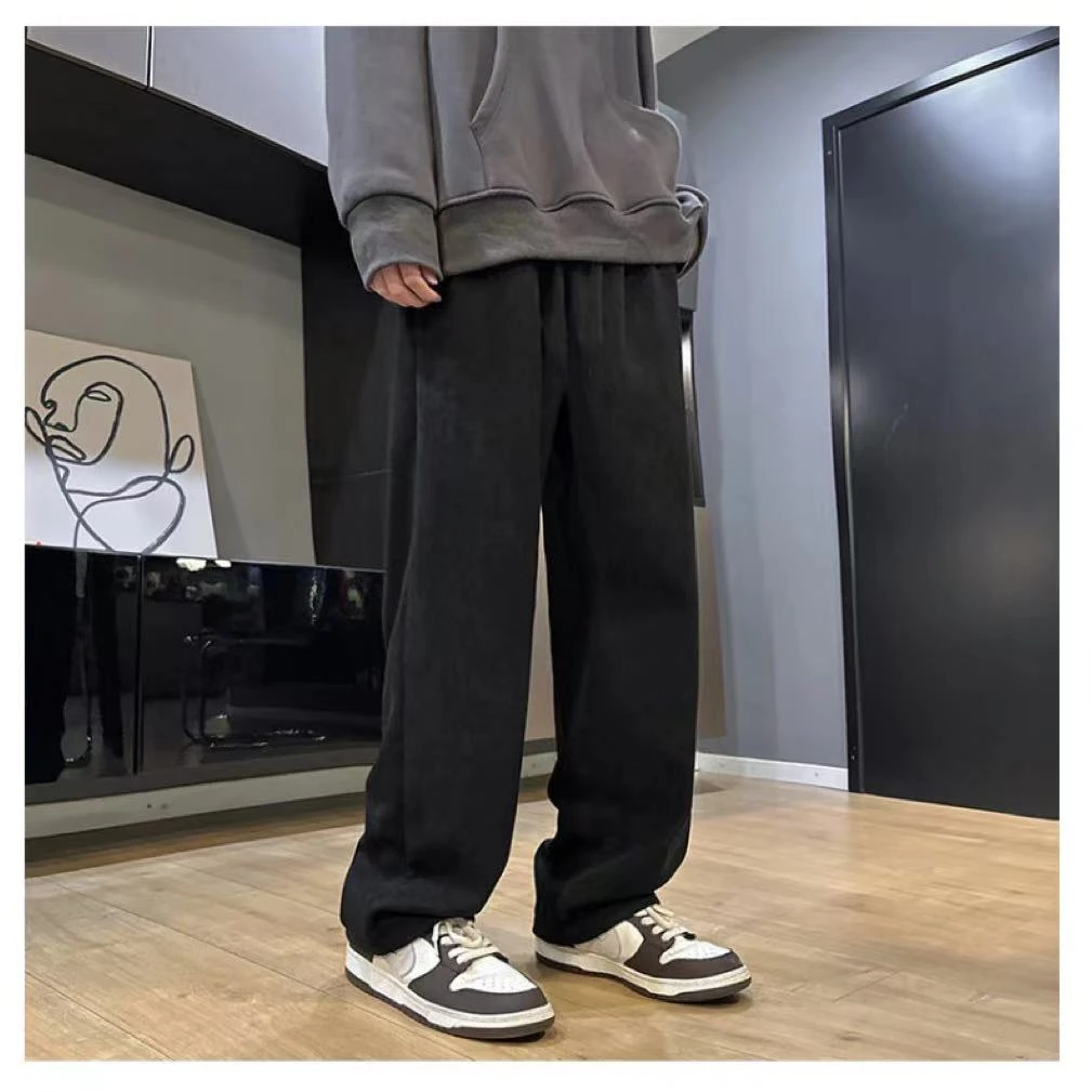 K2131 美式复古宽松垂感直筒百搭运动休闲裤长裤