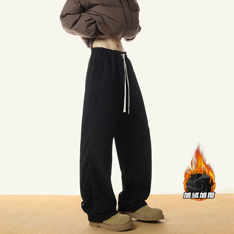 HK241015 冬季加绒休闲直筒运动休闲加绒休闲裤