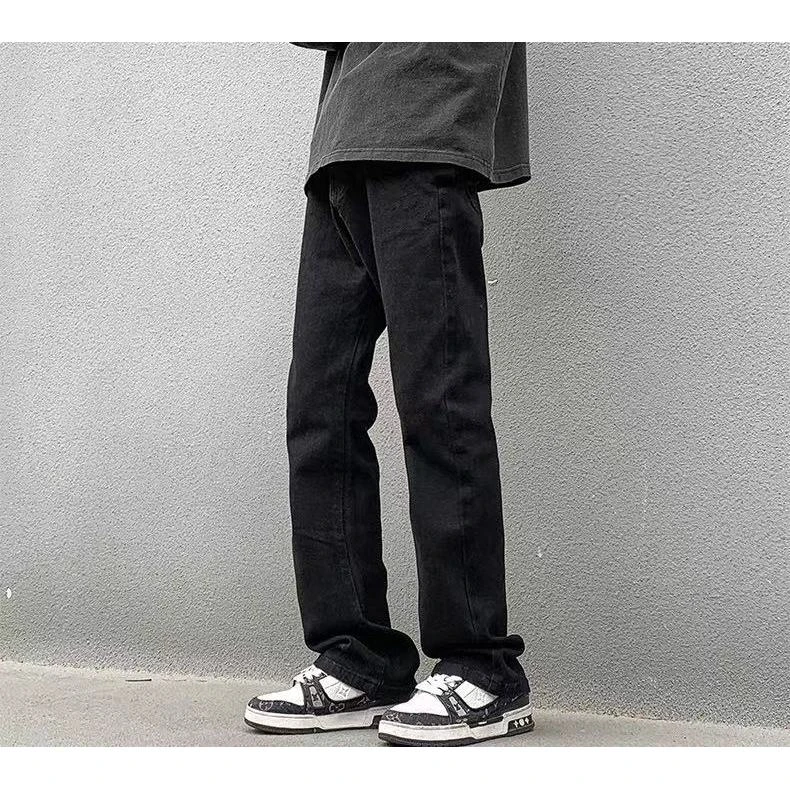 K6363 美式青少年潮牌百搭情侣白色牛仔裤子男