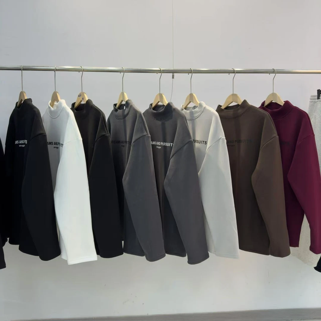 JD02 冬季加厚保暖休闲高级立体压皮印花打底卫衣