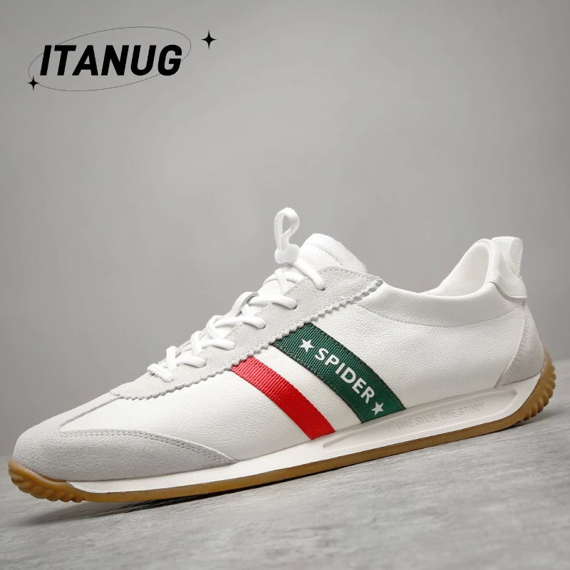ITANUG高档潮鞋夏季新款时尚百搭轻奢运动休闲鞋男士透气板鞋子