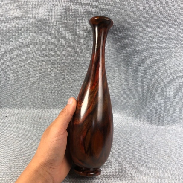 3xb246老挝大红酸枝花瓶直径高度7.5/25cm重量363克