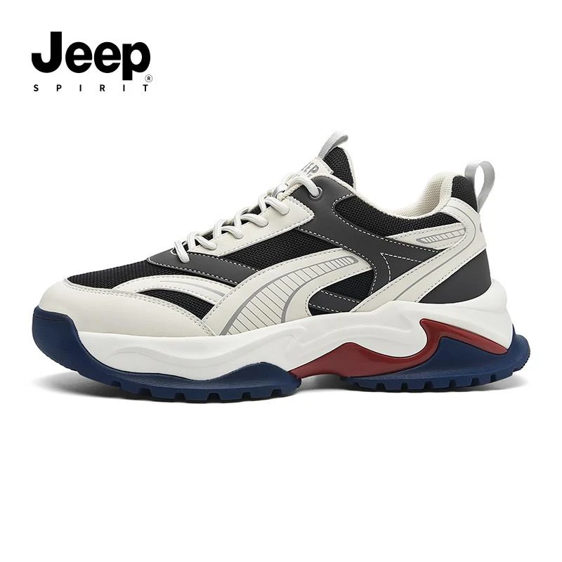 JEEPSPIRIT吉普男鞋2024秋季新款老爹鞋户外运动鞋子男士休闲百搭