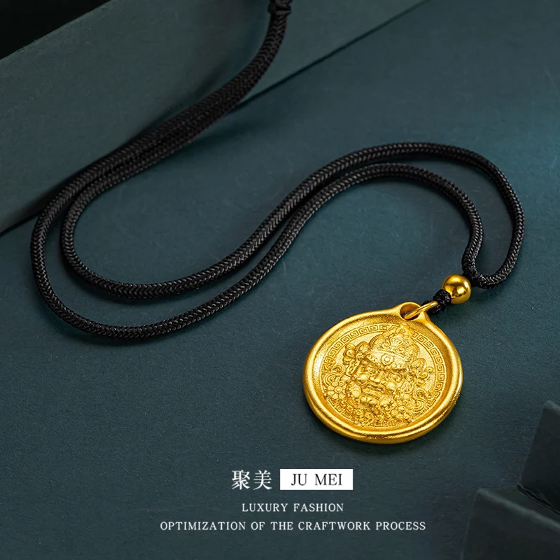 【粉丝福利】黄金色黄财神吊坠招财纳福平安喜乐项链