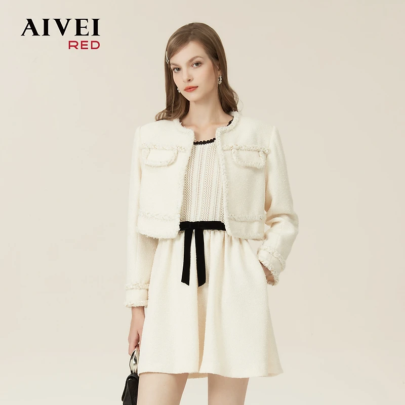 不上AIVEI艾薇春新商场同款法式优雅香风洋气上衣短外套Q711501B