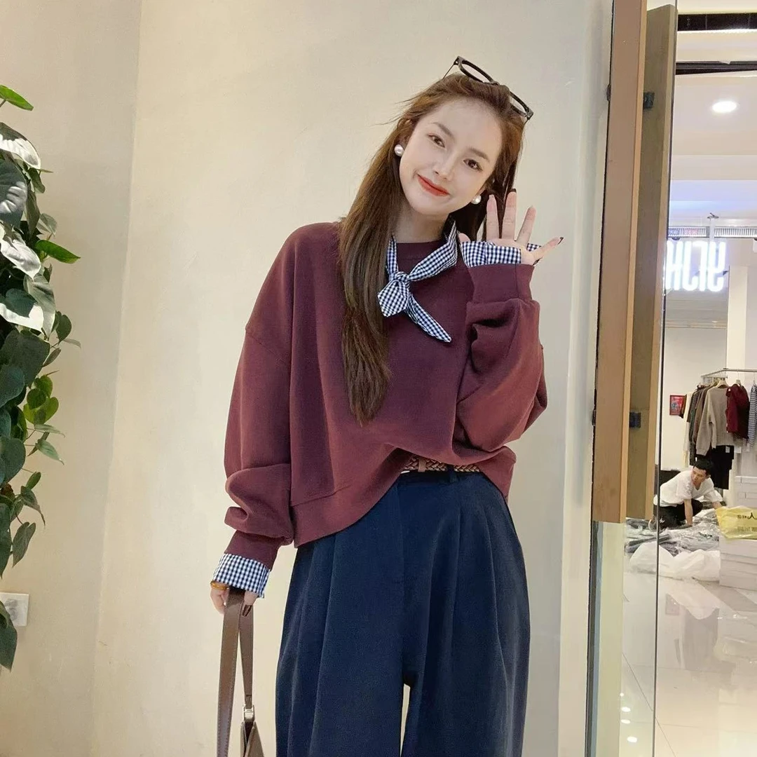 【喜田】设计感小众卫衣+丝巾休闲#66259