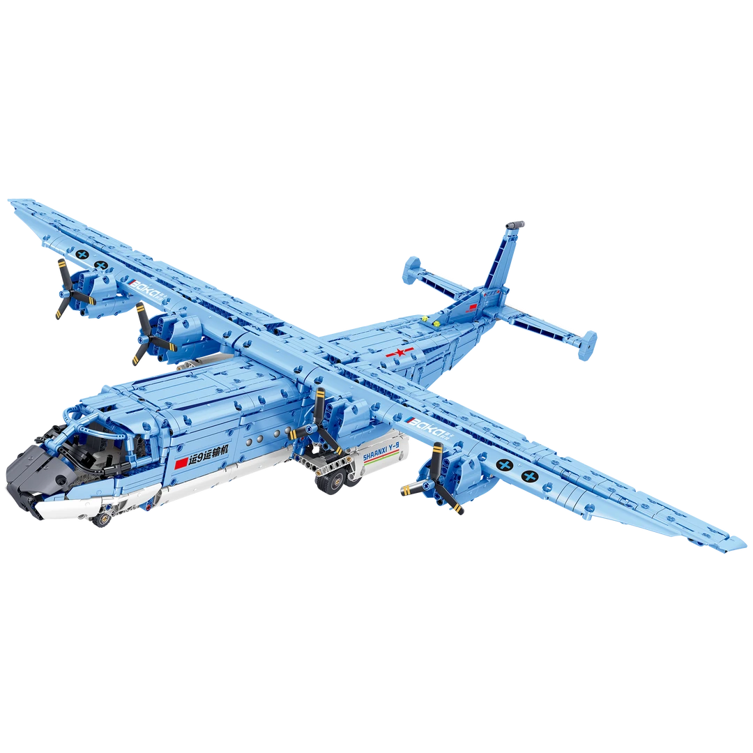国产运9运输机军事拼装模型积木乐高潮玩玩具礼物摆件珍藏BK6612