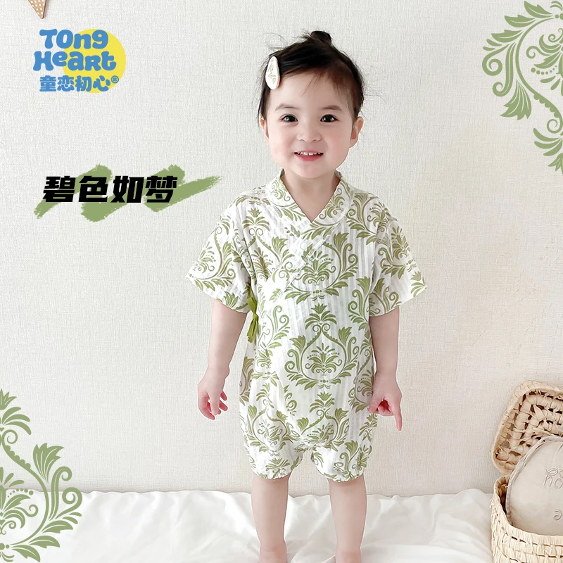 童恋初心夏季宝宝衣服纯棉婴儿和尚服连体衣夏天薄款短袖男女哈衣