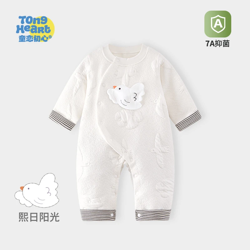 宝宝衣服秋冬季婴儿连体衣外出服哈衣爬服冬季夹棉保暖加厚男女童