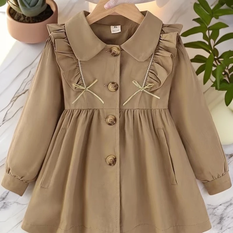 女童风衣外套春秋款2025新款洋气时髦气质风衣宝宝女宝宝外套