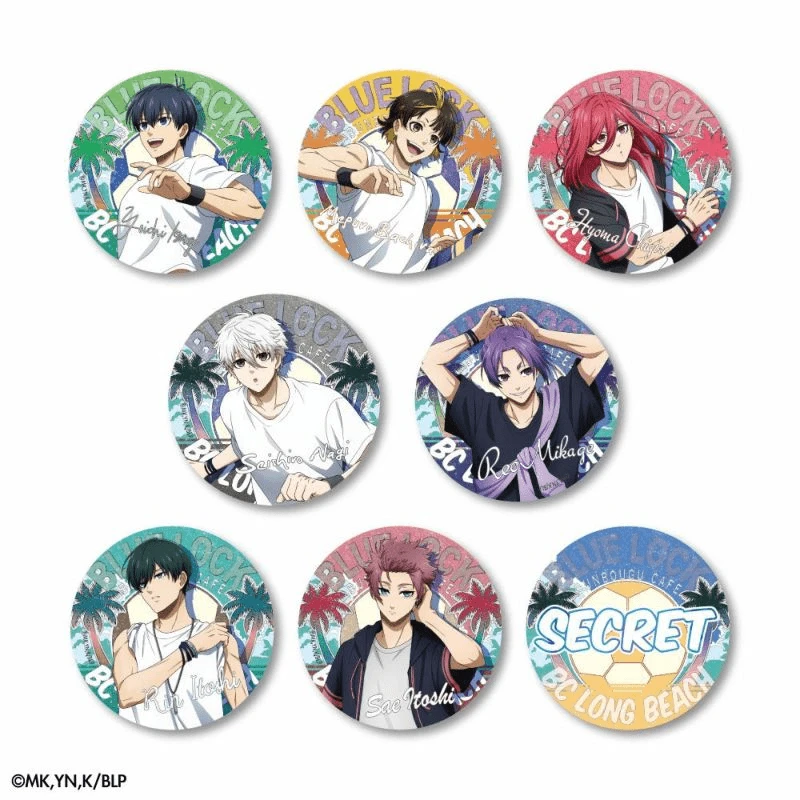 蓝色监狱蓝锁 文房具夏日沙滩徽章吧唧全8种 盲盒代拆