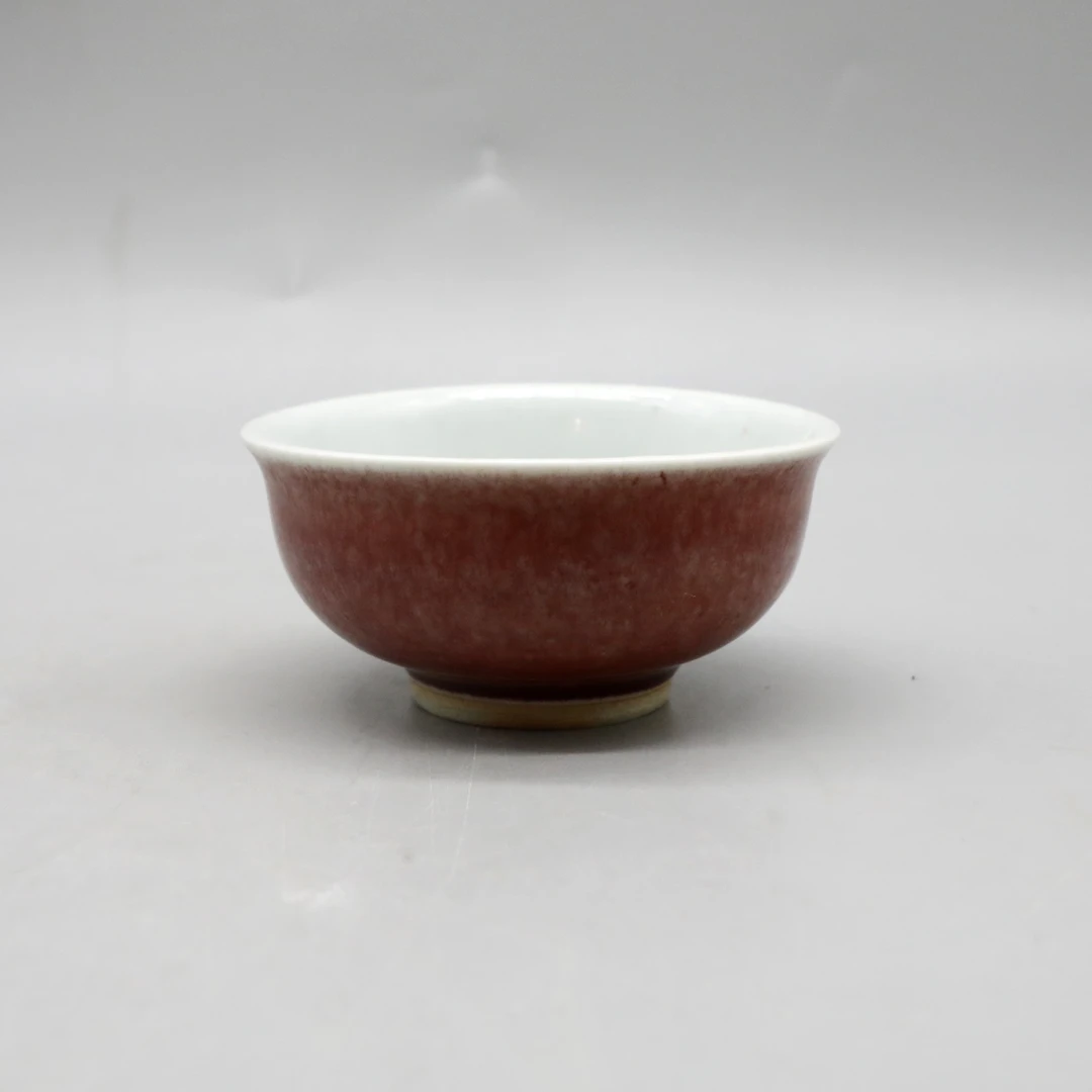 【国营文物商店】c3034/祭红杯/清瓷器古玩
