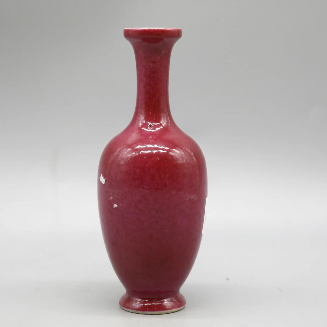 【国营文物商店】c2981/胭脂红洗口瓶/清