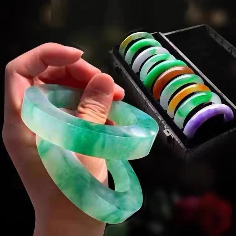 非金属仿水晶手镯  一物一拍 气质时尚白搭网红绿色少女小众