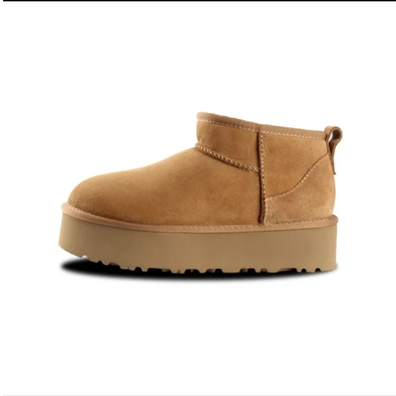 【皮毛一体】冬雨mini厚底低帮雪地靴桑坡女冬季加绒加厚保暖雪地棉