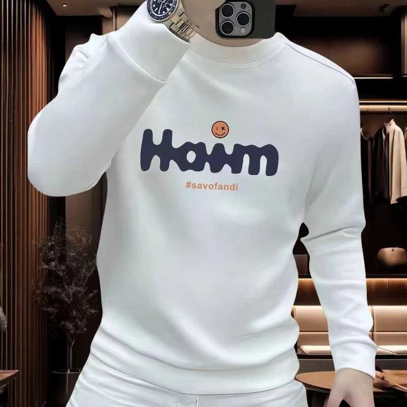 个性潮流重磅圆领卫衣痞帅街头宽松休闲秋季印花时尚男士潮流卫衣