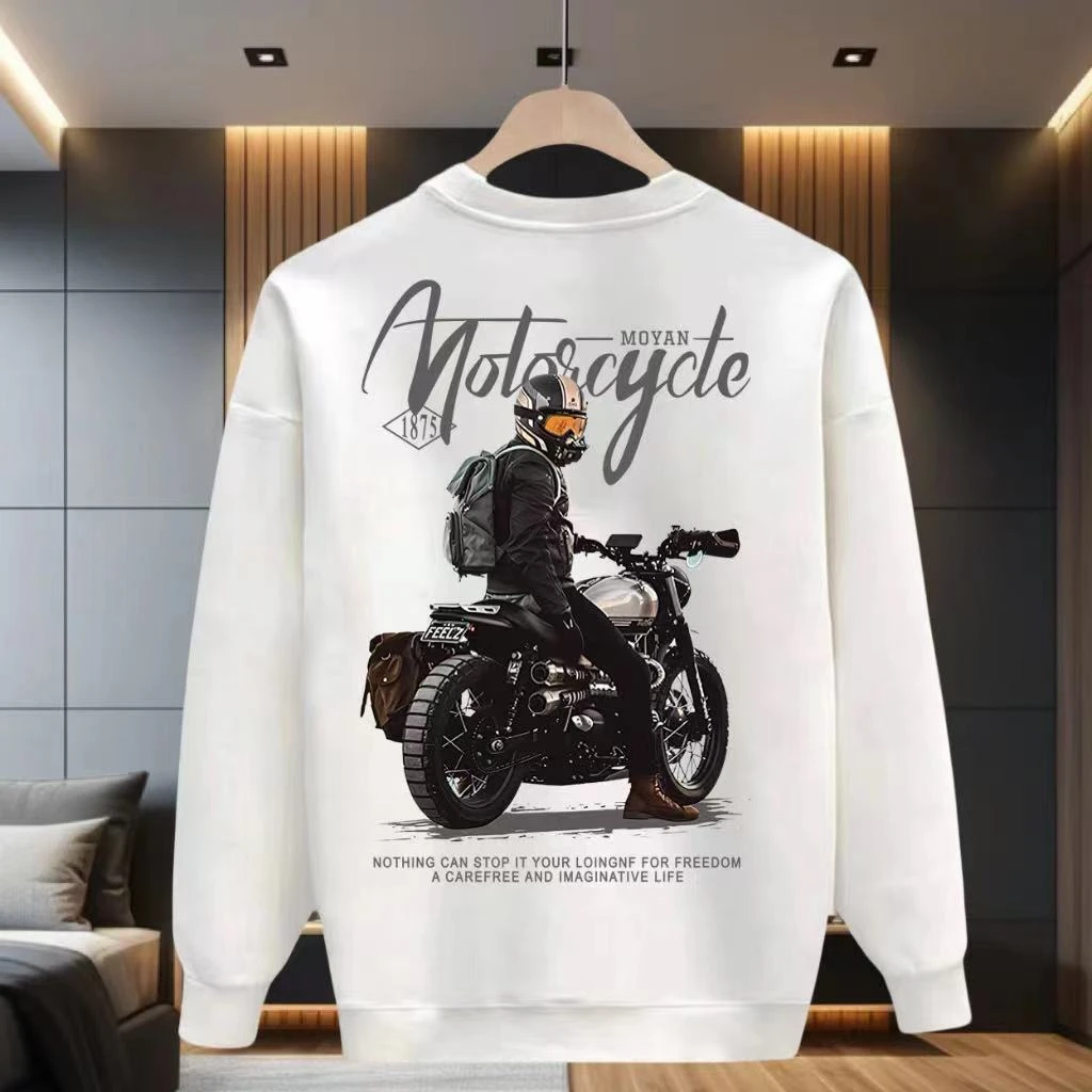 个性潮流重磅圆领卫衣痞帅街头宽松休闲秋季印花时尚男士潮流卫衣