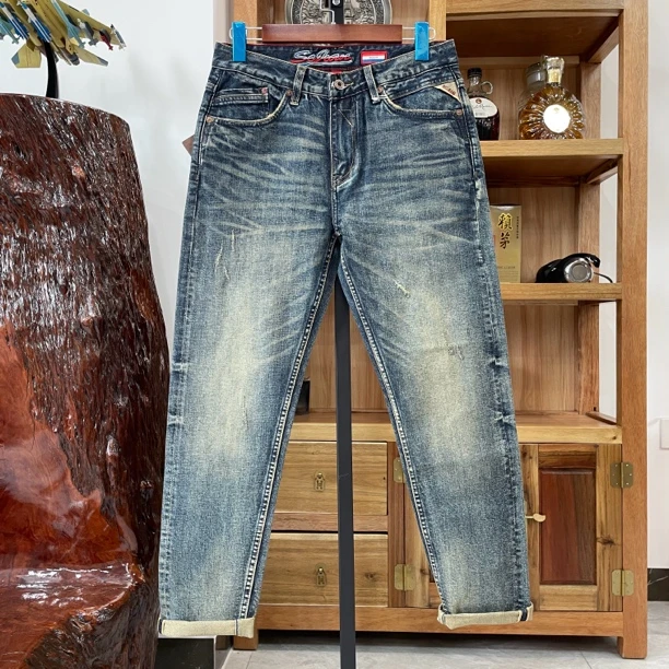 赤耳丹宁14oz小直筒潮流系列牛仔裤男牛仔裤子潮流牛仔裤